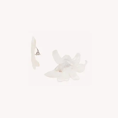 Bijoux - Boucles d'oreilles clips fleur nacre renversée - Lis Blanc - ILARIA.I