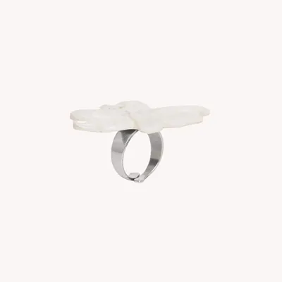 Jewelry - Adjustable flower & stem ring - Lis Blanc - ILARIA.I