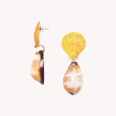 Jewelry - Post earrings with cypraea pendant - Alona - ILARIA.I