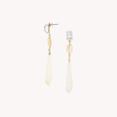 Bijoux - Boucles d'oreilles poussoir citrine et Terebra punctatostriata - Alona - ILARIA.I