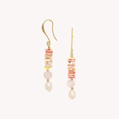 Jewelry - Simple hook earrings - Spiaggia Rosa - ILARIA.I