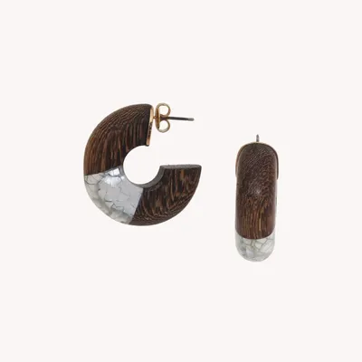 Bijoux - Boucles d'oreilles créoles bois de roblès - Okawa - ILARIA.I