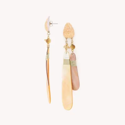 Bijoux - Boucles d'oreilles poussoir 2 pampilles en nacre - Alegria Beach - ILARIA.I