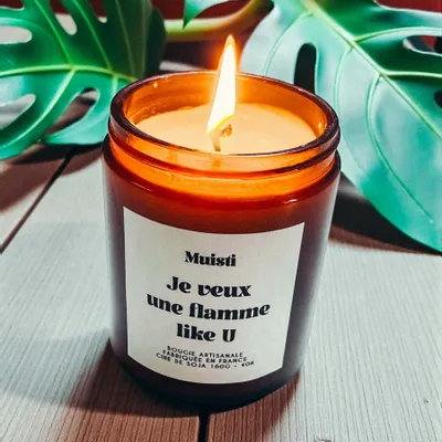 Objets de décoration - Bougie Parfumée - Je veux une flamme like U - Musc blanc – 160g - ILARIA.I