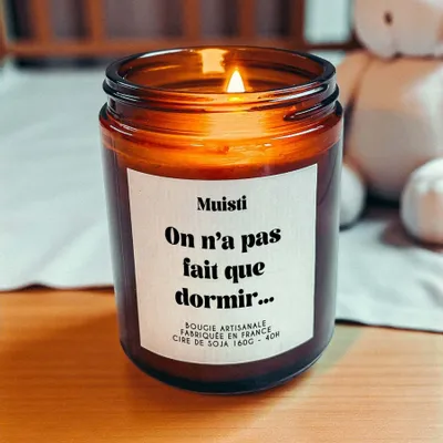 Objets de décoration - Bougie Parfumée - On n'a pas fait que dormir - Musc blanc – 160g - ILARIA.I