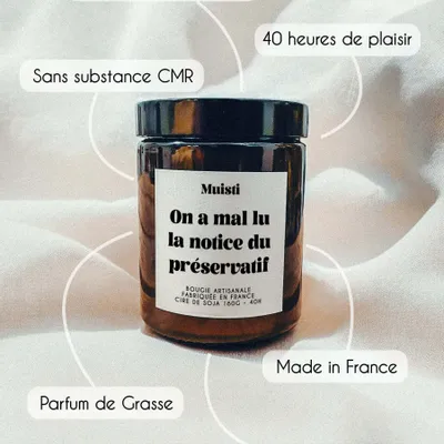 Decorative objects - Scented Candle - We misread the condom instructions - White Musk - 160g - ILARIA.I