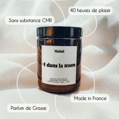 Decorative objects - Scented Candle - +1 in the team - White Musk - 160g - ILARIA.I