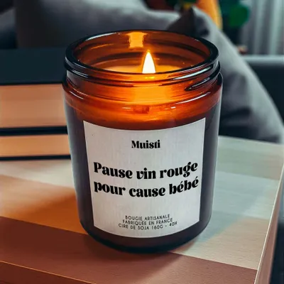 Decorative objects - Scented Candle - Red Wine Break for Baby - White Musk - 160g - ILARIA.I