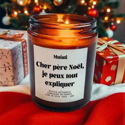 Objets de décoration - Bougie Parfumée - Cher Père Noël, je peux tout expliquer - Musc blanc – 160g - ILARIA.I
