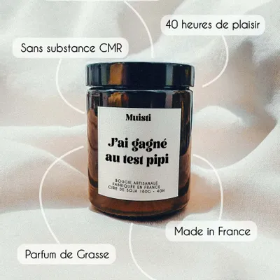 Decorative objects - Scented Candle - I Won the Pee Test - White Musk - 160g - ILARIA.I