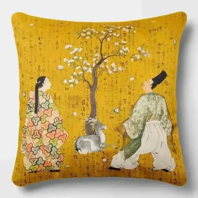 Linge - Splendeurs d'Edo 4 - Housse Coussin Velours 45cm x 45cm - ILARIA.I