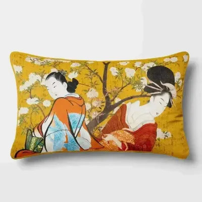 Linge - Splendeurs d'Edo 10 - Housse Coussin Velours 30cm x 50cm - ILARIA.I