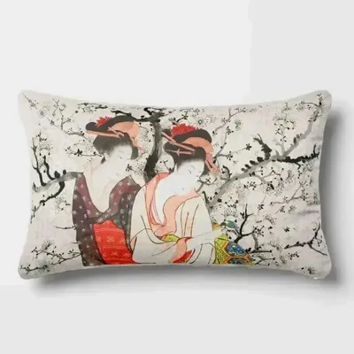 Linge - Splendeurs d'Edo 12 - Housse Coussin Velours 30cm x 50cm - ILARIA.I