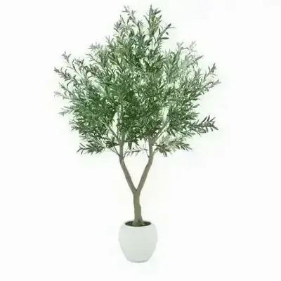 Décorations florales - Olivier artificiel 4118 feuilles en pot plastique blanc - ILARIA.I