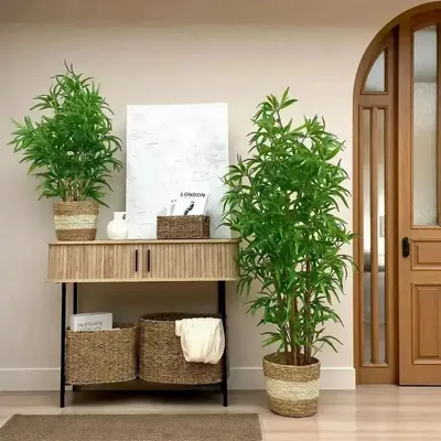 Décorations florales - Bambou artificiel 6 troncs naturels 416 feuilles - ILARIA.I