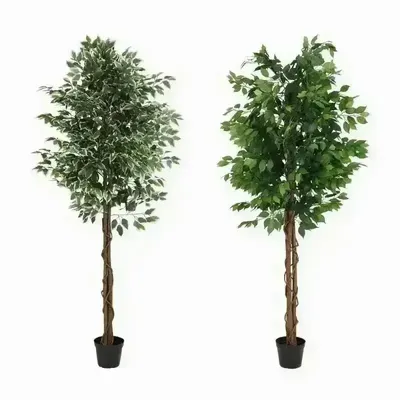 Décorations florales - Ficus artificiel en pot plastique noir - ILARIA.I