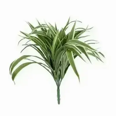 Décorations florales - Piquet de chlorophytum artificiel – Vert et blanc - ILARIA.I
