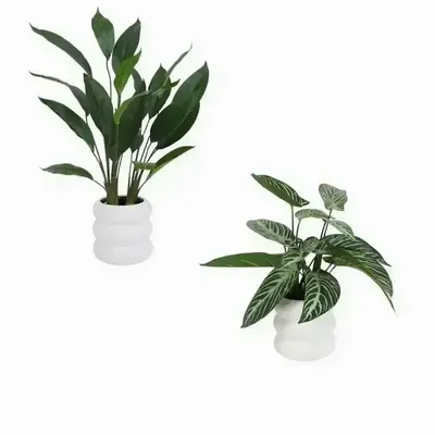 Décorations florales - Plantes tropicales artificielles en pot céramique (assortis) - ILARIA.I