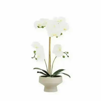 Décorations florales - Orchidée “toucher naturel” en pot céramique - ILARIA.I