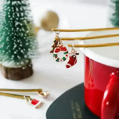 Knives - Set of 6 Christmas spoons with decoration - silver or gold - ILARIA.I