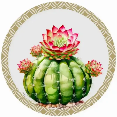 Placemats - placemats - piante grasse sottopiatto rotondo - #01 - ILARIA.I