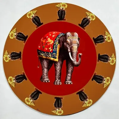 Table mat - Coasters - Elefante Sottobicchiere Rotondo - #06 - ILARIA.I