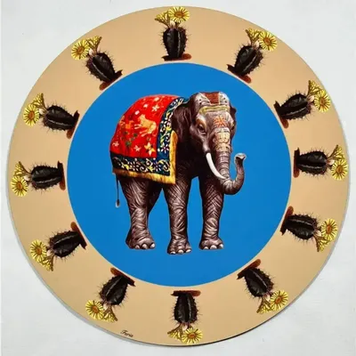 Dessous de plat - Dessous de bouteille - Elefante Sottobottiglia Rotondo - #04 - ILARIA.I