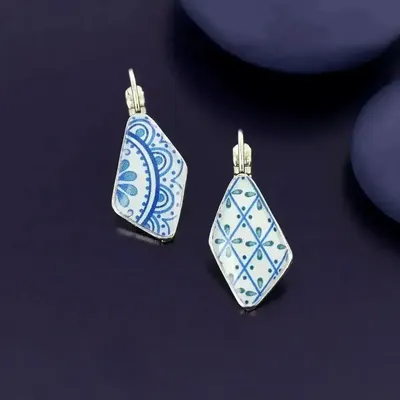 Bijoux - DORMEUSES JOLIE JOLIE COULEUR ARGENT BLEU - ILARIA.I