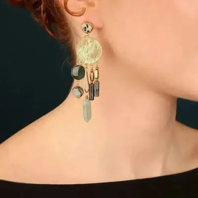 Bijoux - PUCES SOLEDAD COULEUR DORE VERT - ILARIA.I