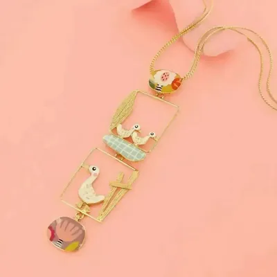 Bijoux - COLLIER PLUME COULEUR DORE MULTI - ILARIA.I