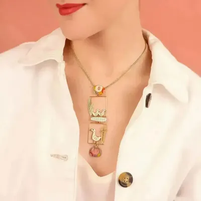 Bijoux - COLLIER PLUME COULEUR DORE MULTI - ILARIA.I