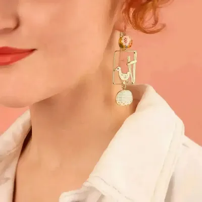 Bijoux - DORMEUSES PLUME COULEUR DORE MULTI - ILARIA.I