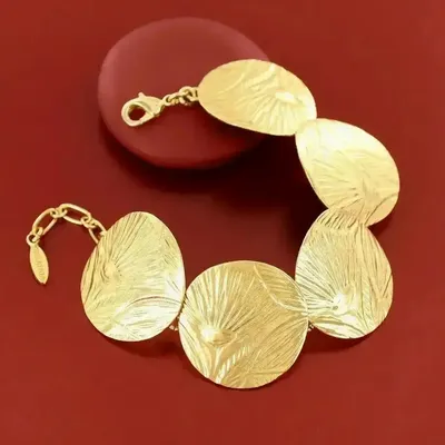 Bijoux - BRACELET HIBISCUS COULEUR DORE DORE - ILARIA.I