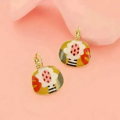 Bijoux - DORMEUSES PLUME COULEUR DORE MULTI - ILARIA.I