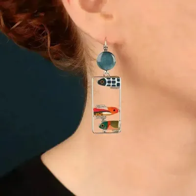 Bijoux - DORMEUSES BLUE COULEUR ARGENT MULTI - ILARIA.I
