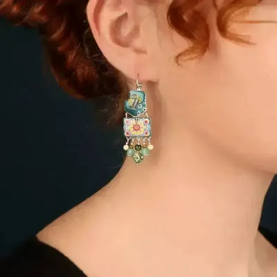Bijoux - DORMEUSES CHANAPE COULEUR ARGENT MULTI - ILARIA.I