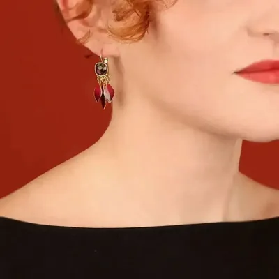 Bijoux - DORMEUSES HIBISCUS COULEUR DORE ROSE - ILARIA.I