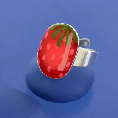 Bijoux - BAGUE DELICE COULEUR ARGENT ROUGE - ILARIA.I