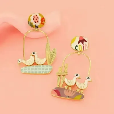Bijoux - PUCES PLUME COULEUR DORE MULTI - ILARIA.I