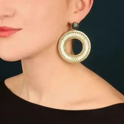 Bijoux - PUCES SOLEDAD COULEUR DORE VERT - ILARIA.I