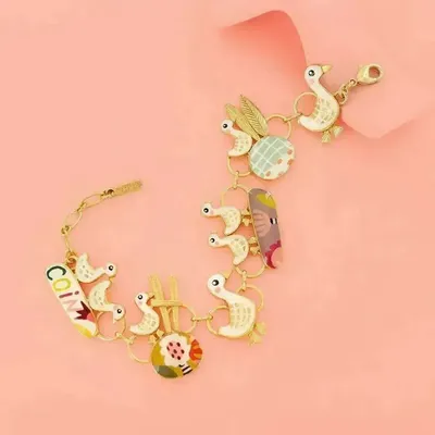 Bijoux - BRACELET PLUME COULEUR DORE MULTI - ILARIA.I