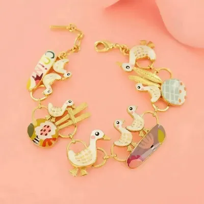 Bijoux - BRACELET PLUME COULEUR DORE MULTI - ILARIA.I