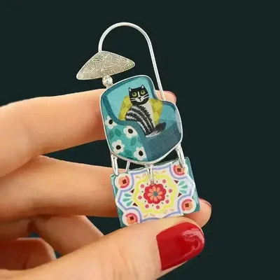 Bijoux - BROCHE CHANAPE COULEUR ARGENT BLEU - ILARIA.I