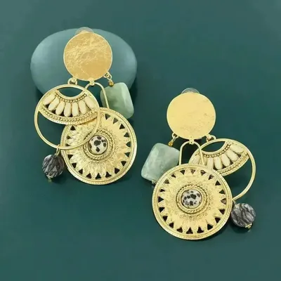 Bijoux - CLIPS SOLEDAD COULEUR DORE VERT - ILARIA.I