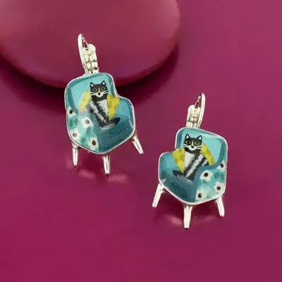 Bijoux - DORMEUSES CHANAPE COULEUR ARGENT BLEU - ILARIA.I