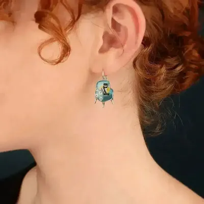 Bijoux - DORMEUSES CHANAPE COULEUR ARGENT BLEU - ILARIA.I