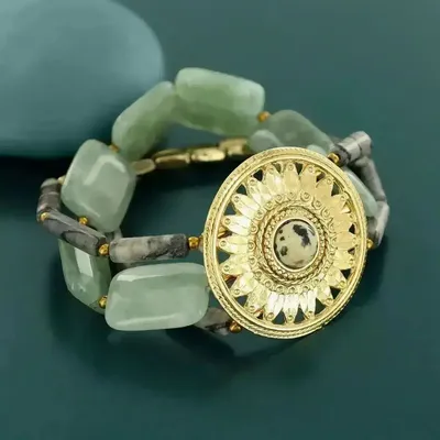 Bijoux - BRACELET SOLEDAD COULEUR DORE VERT - ILARIA.I