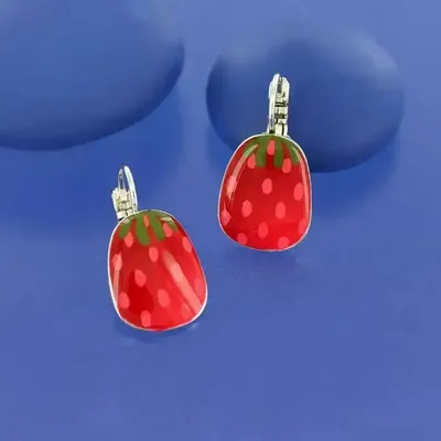 Bijoux - DORMEUSES DELICE COULEUR ARGENT ROUGE - ILARIA.I