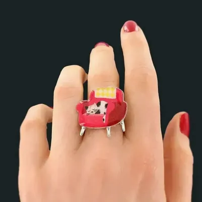 Bijoux - BAGUE CHANAPE COULEUR ARGENT ROUGE - ILARIA.I