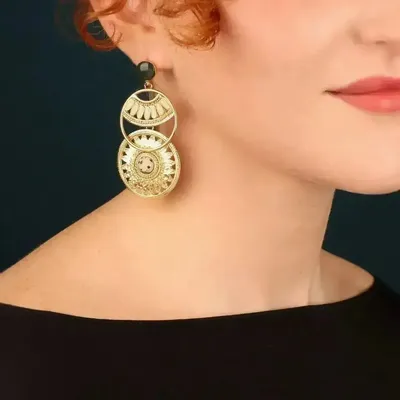 Bijoux - PUCES SOLEDAD COULEUR DORE VERT - ILARIA.I